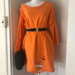 Distressed Sweater Dress